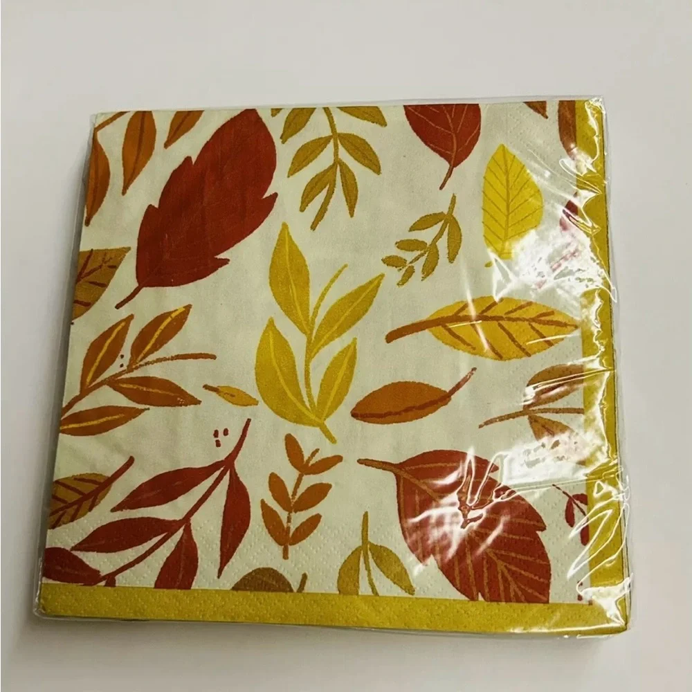 New 48 Fall Napkins Yellow Red Orange Leaves Party Impressions made in the USA